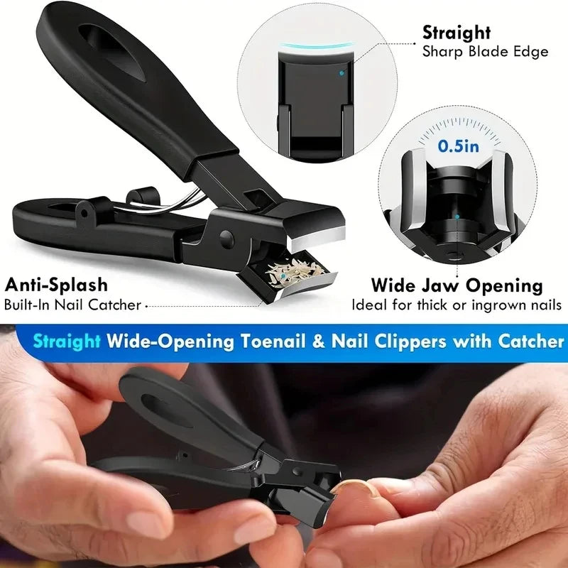 Stainless Steel Toenail Clipper Set – Wide Jaw & Angled Blade Toenail Clipper Set Axl
