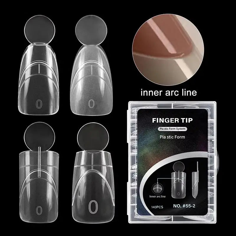 140Pcs Reusable Dual Nail Forms – 14 Size Oval & Square Molds Nail Extension Forms Axl