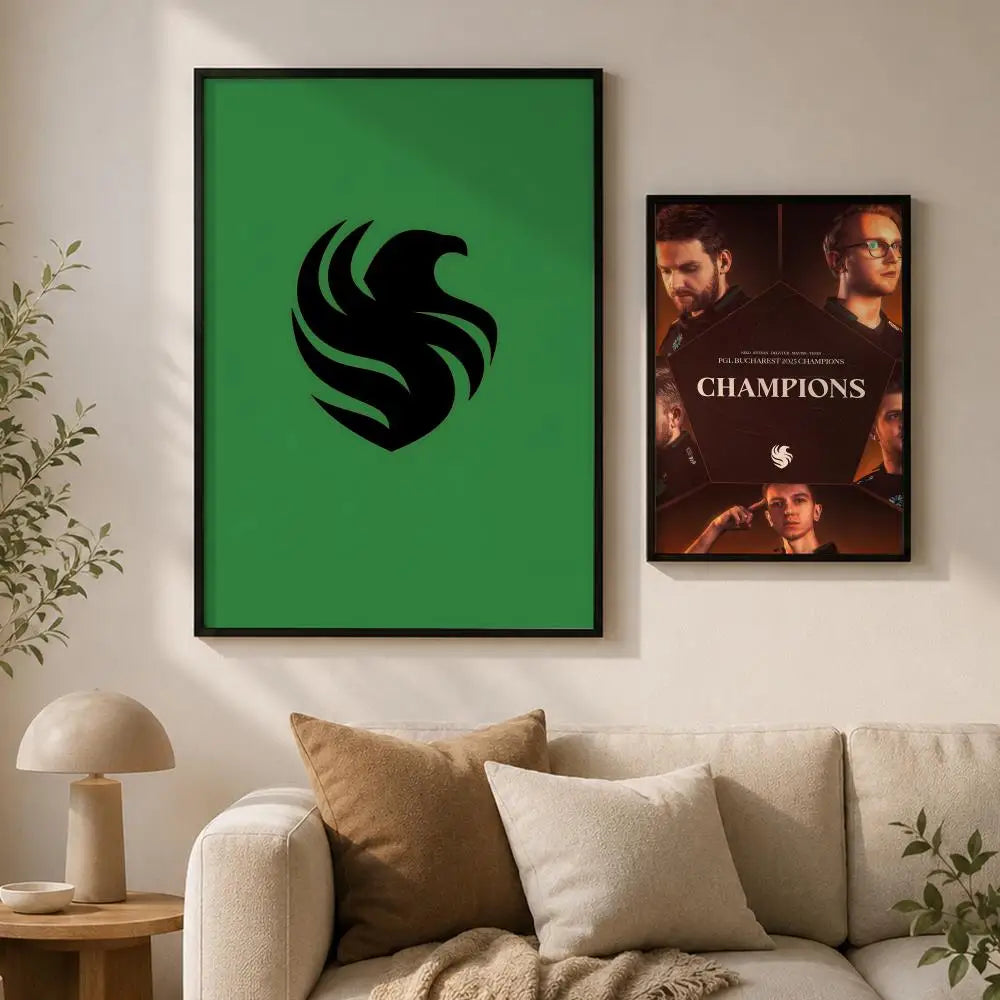 Esports Team Falcons Wall Poster – Self-Adhesive HD Art Wall Art Poster Axl