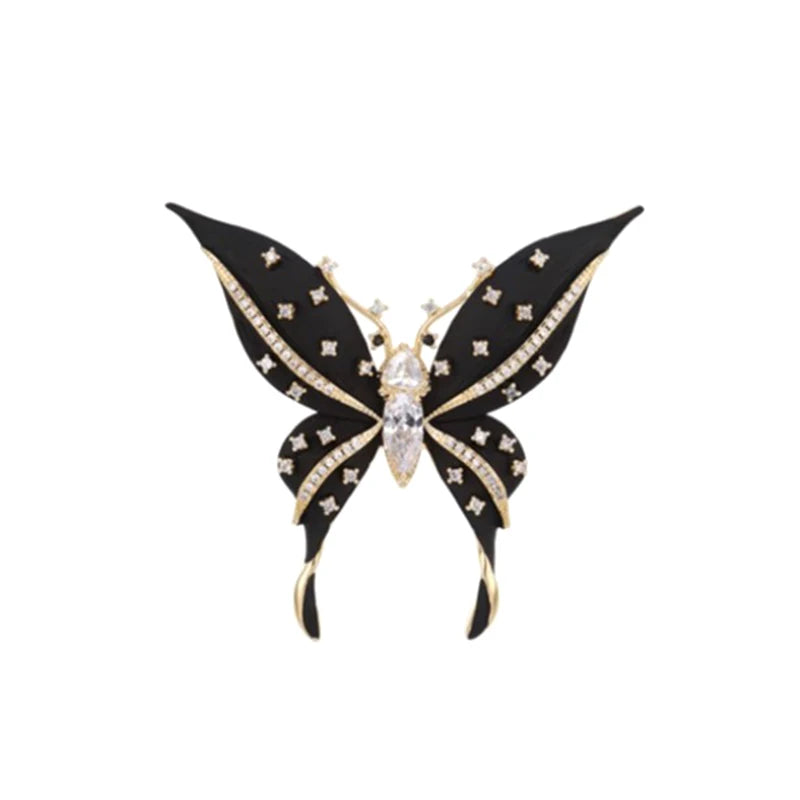 Large Butterfly Brooch – Vintage Enamel Pin & Shiny Corsage Fashion Brooch Pin Axl onesize