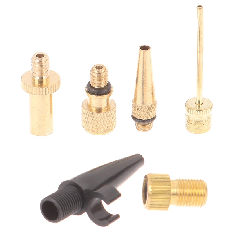 6-Piece Bike Valve Adapter Kit – Presta & Schrader Copper Nozzle Bike Valve Adapter Axl