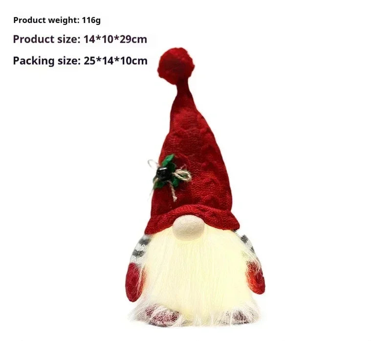 Santa Gnome Christmas Ornament – Lantern Dwarf Knitted Hat Doll Christmas Gnome Ornament Axl