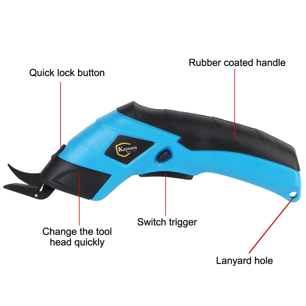 Wireless Electric Scissors – Tungsten Blade, 10,000 RPM Electric Scissors Axl