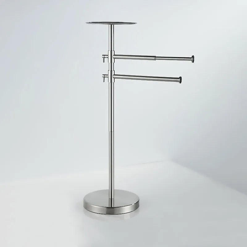 Rotating Stainless Steel Freestanding Towel Rack | Modern Bath Standing Towel Rack Axl Sliver