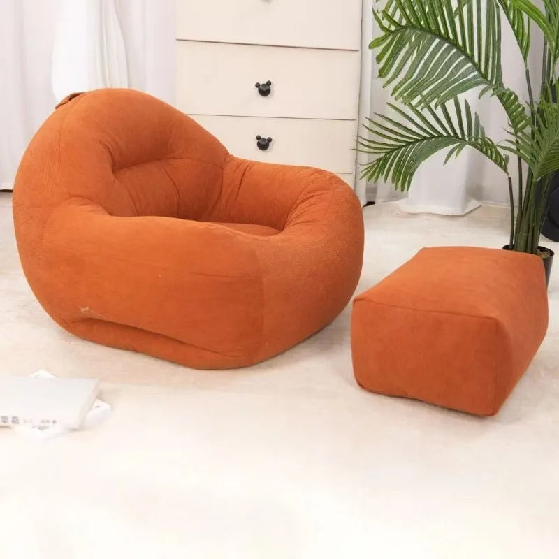 Giant Bean Bag Sofa – Corduroy Pouf Couch with Ottoman Bean Bag Sofa Axl