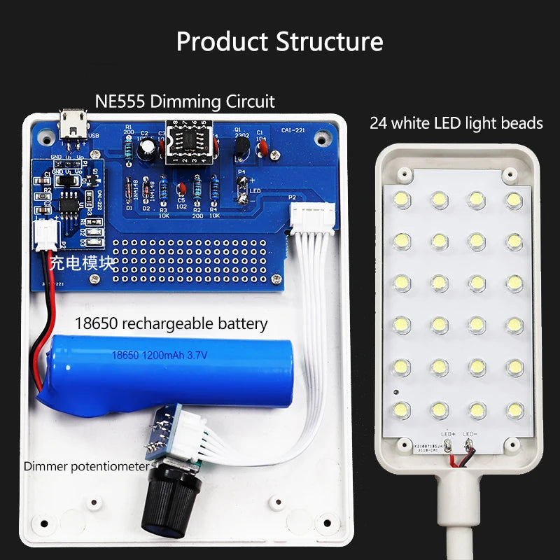 NE555 PWM LED Dimmable Lamp DIY Soldering Kit – 8.5W 5V DIY Electronics Kit Axl