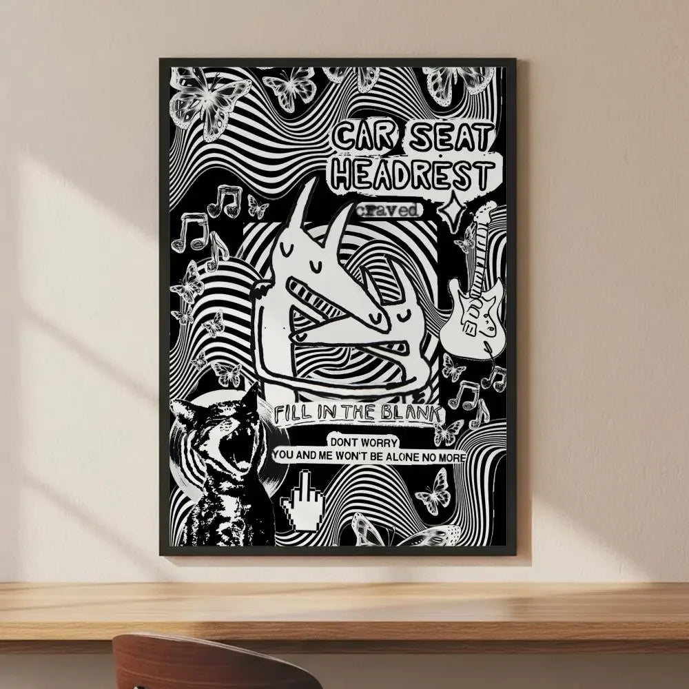 Classic Car Headrest HD Art Poster – Modern Wall Decor Print Art Wall Poster Axl