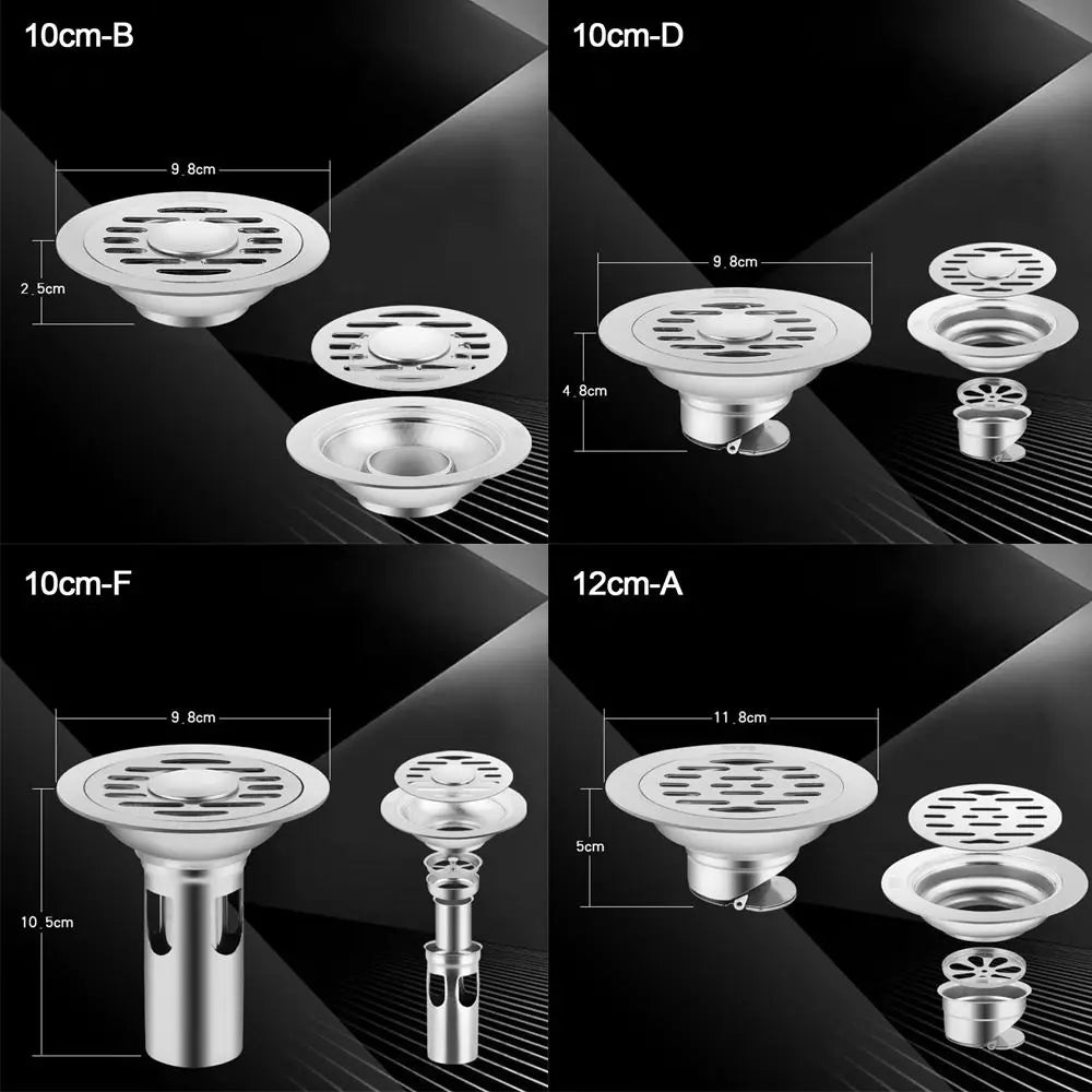 Stainless Steel Square Floor Drain – Anti-Odor Strainer Cover Floor Drain Strainer Axl