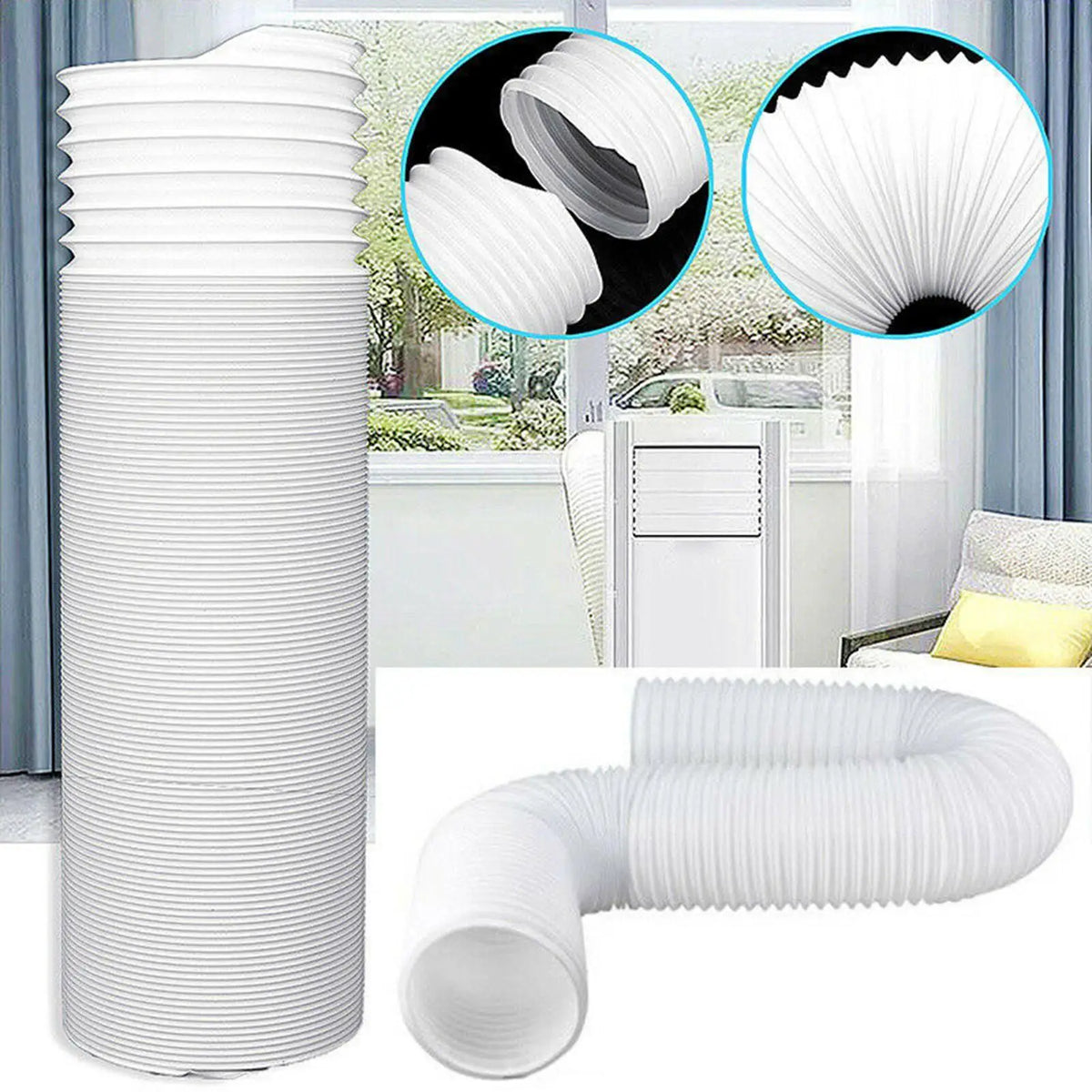 1.5M Flexible Portable AC Exhaust Hose – Universal Vent Pipe AC Exhaust Hose Axl