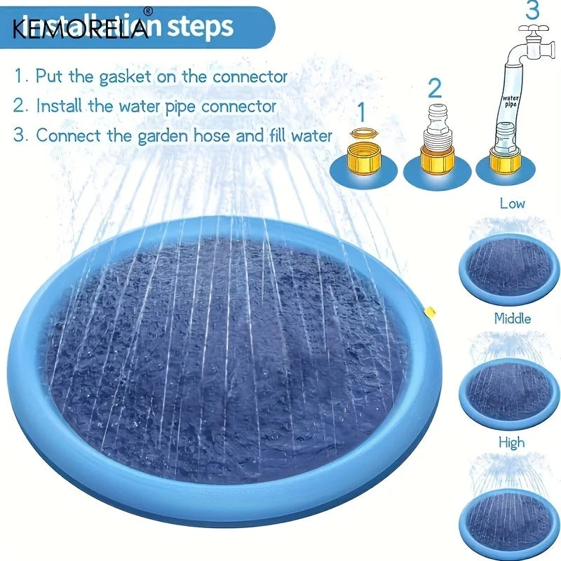 Inflatable Dog Sprinkler Play Mat – Outdoor Water Spray Pad Dog Sprinkler Mat Axl