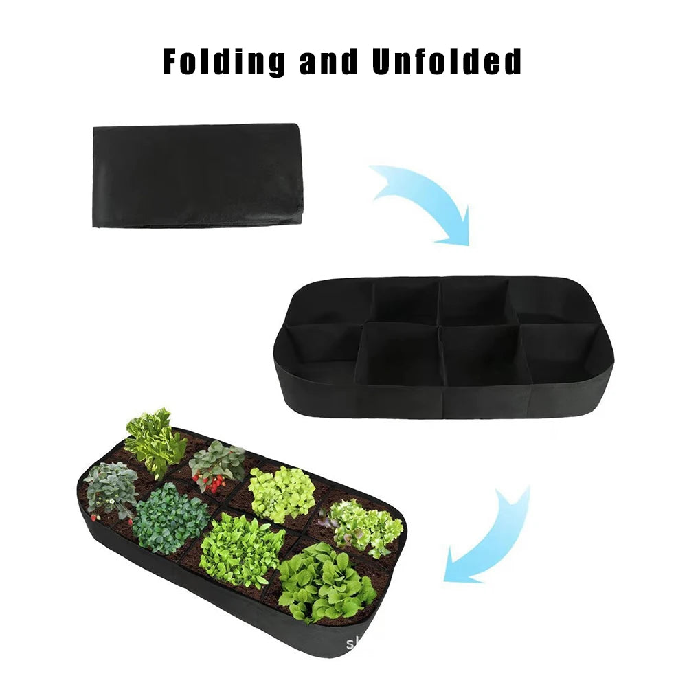 Felt Raised Garden Bed Grow Bags – 4 & 8 Pocket Planter Garden Grow Bags Axl