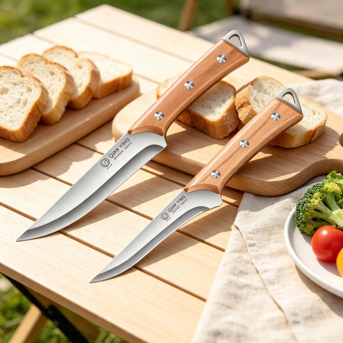 Stainless Steel Fillet & Boning Knife – Wood Handle Chef Knife Kitchen Knife Axl 2pcs