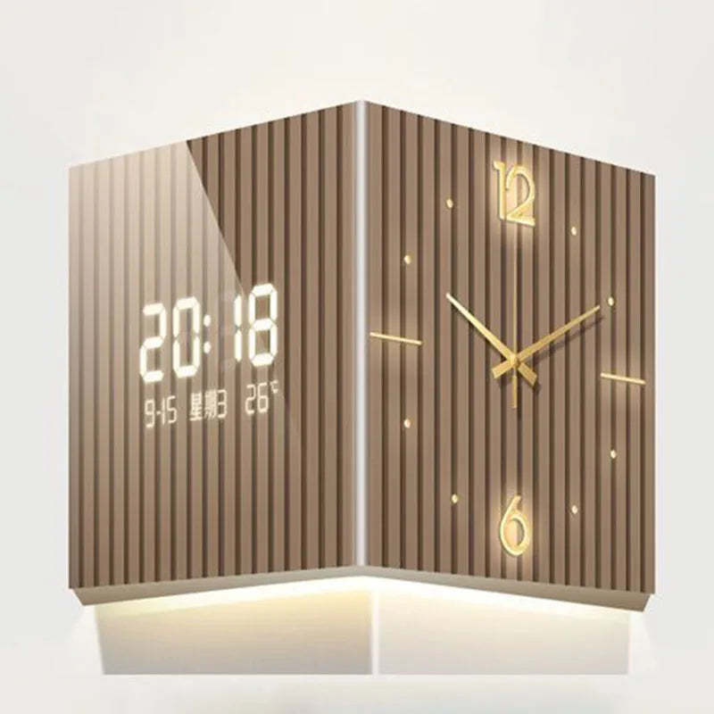 Modern LED Digital Wall Clock – Large Acrylic Calendar Clock LED Digital Wall Clock Axl Brown 30x30cm