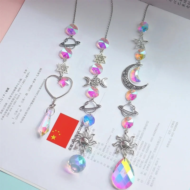 Crystal Wind Chime Sun Catcher – Rainbow Prism Pendant Decor Crystal Sun Catcher Axl