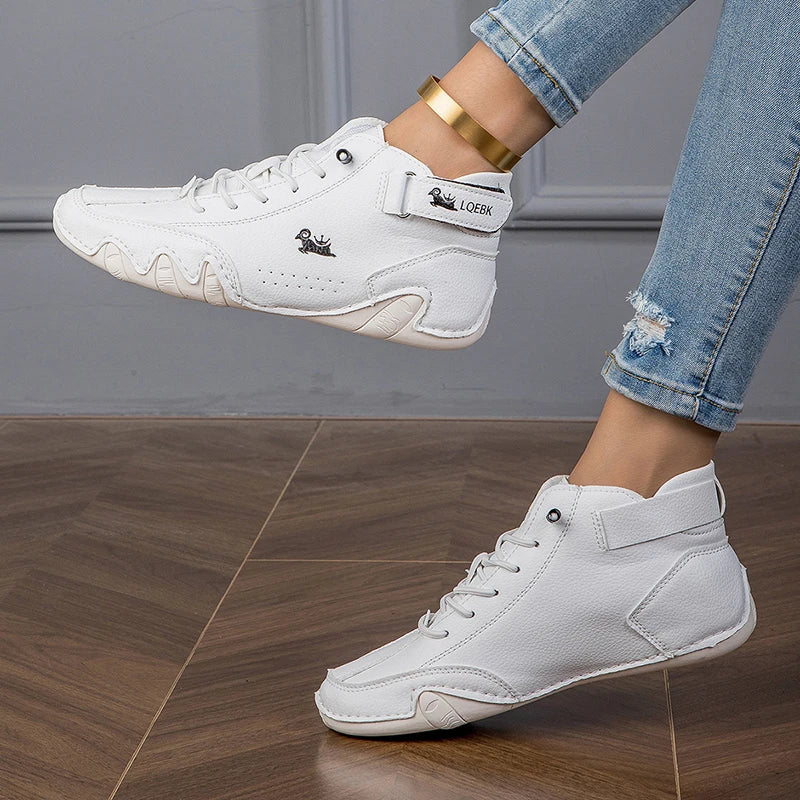 Women's Lace-Up Flat Ankle Boots – Breathable Casual Short Boot Flat Ankle Boots Axl