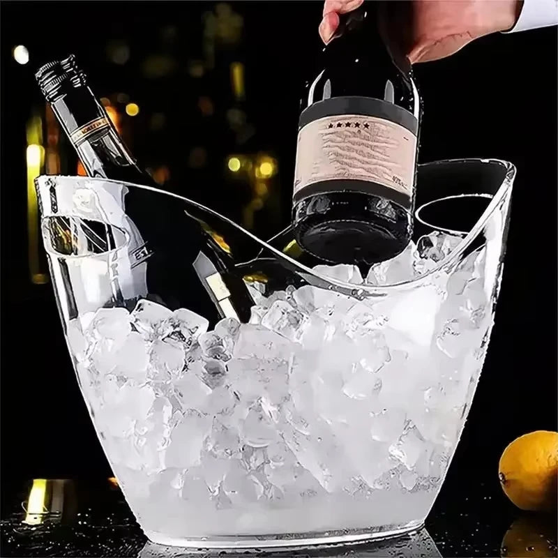 KEMORELA 4/8L Clear Ice Bucket with Handle – Wine & Beer Chiller Ice Bucket Axl