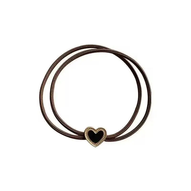 Alloy Charm Elastic Hair Ties 5/10 Pcs – Heart Flower Pentagram Elastic Hair Ties Axl