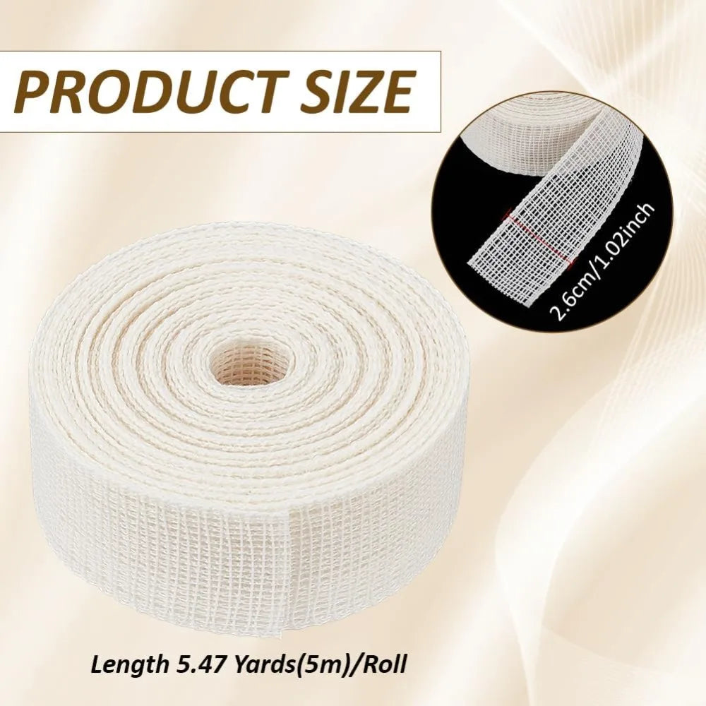Beige Herringbone Lining Ribbon 1" x 5.47 Yd | Polyester Sewing Aid Sewing Lining Ribbon Axl