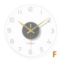 Nordic Glass Wall Clock – Silent Quartz 30cm Transparent Modern Wall Clock Axl GRAY 12 inch