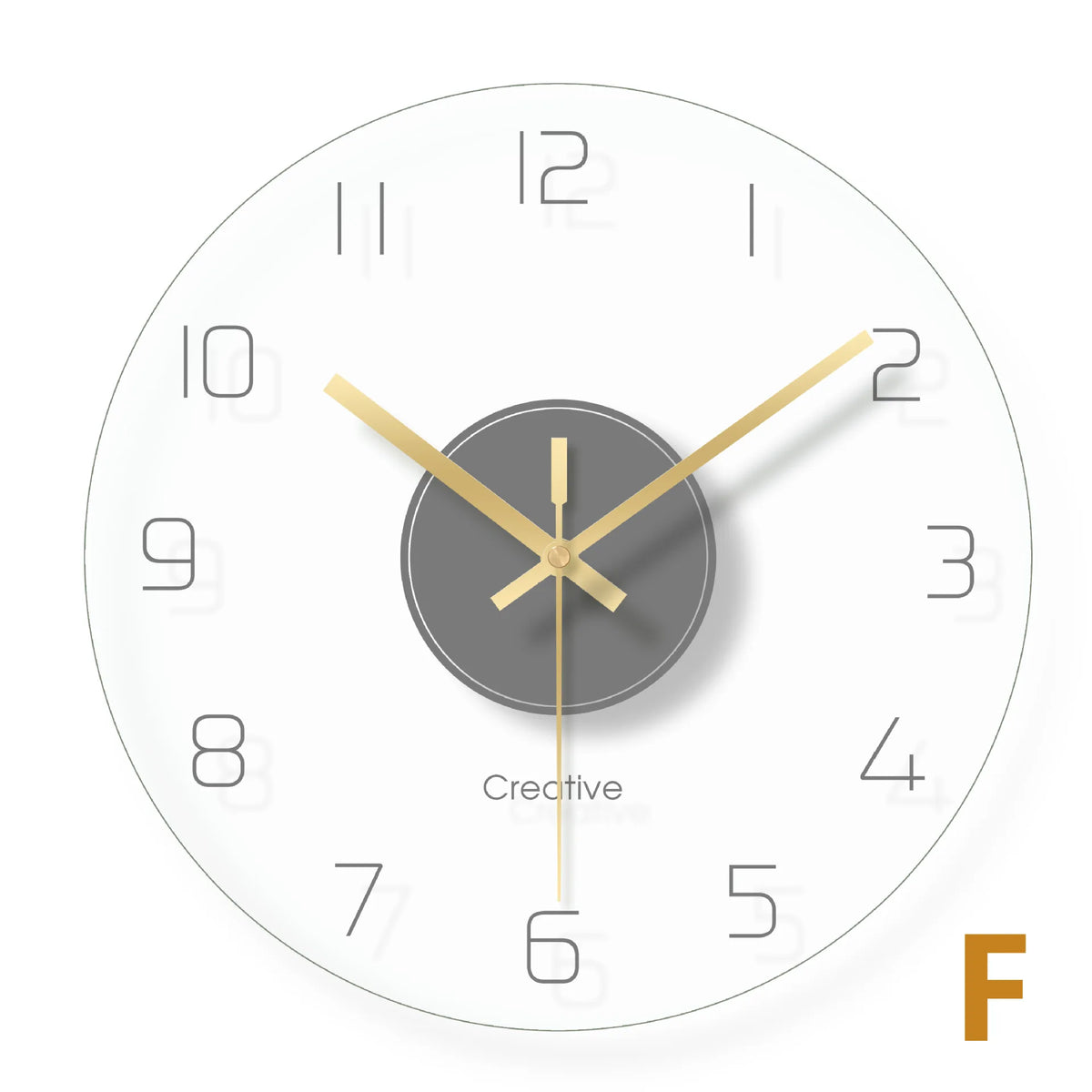 Nordic Glass Wall Clock – Silent Quartz 30cm Transparent Modern Wall Clock Axl GRAY 12 inch