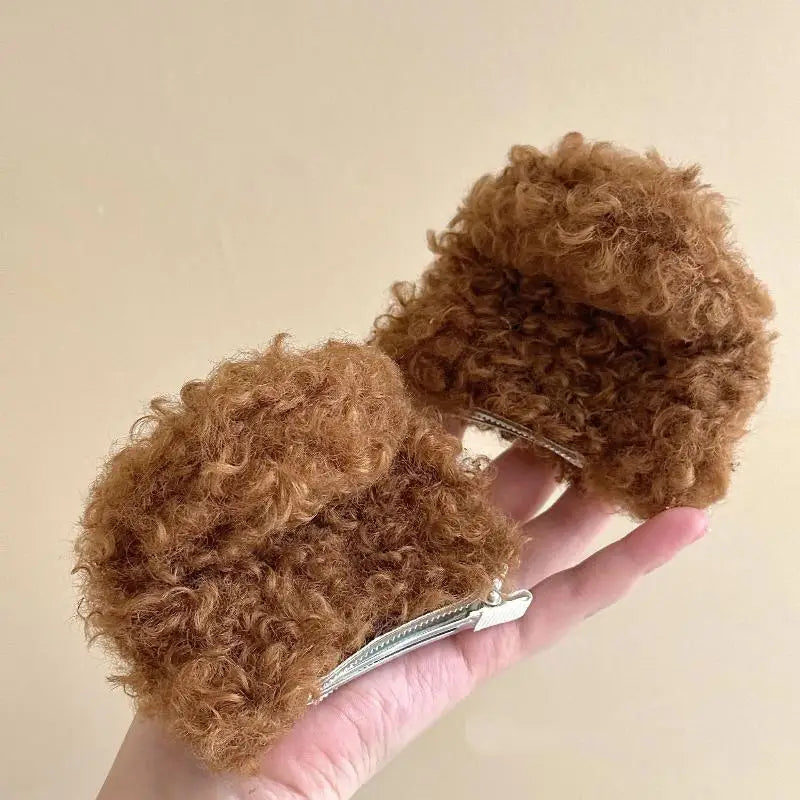 Kawaii Puppy Ears Plush Hair Clips – Cute Barrettes for Girls Plush Hair Clips Axl