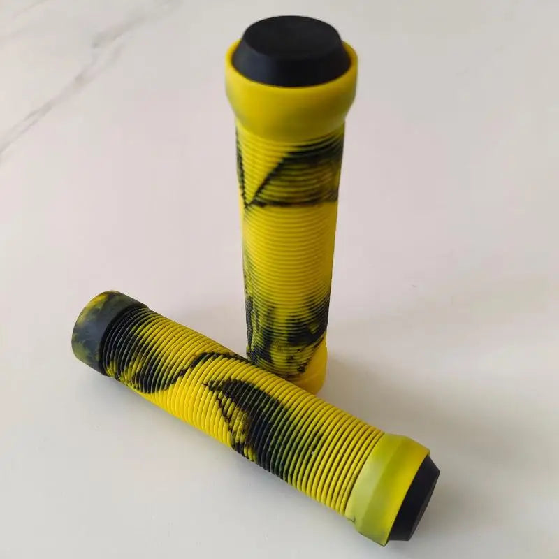 TPR Rubber MTB Handlebar Grips – Anti-Skid Ergonomic Pair Bike Handlebar Grips Axl Yellow