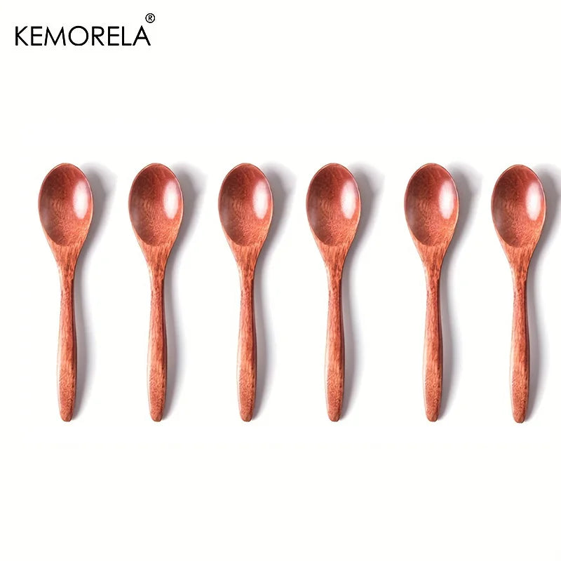 Wooden Tea & Coffee Spoons Set | Honey Dessert Stirrer Wooden Spoon Set Axl