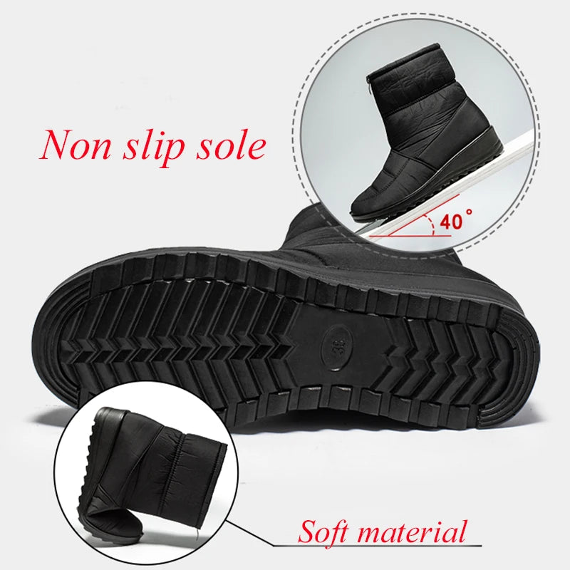 Women's Waterproof Snow Boots – Warm Plush Ankle Zip Boots Women's Snow Boots Axl