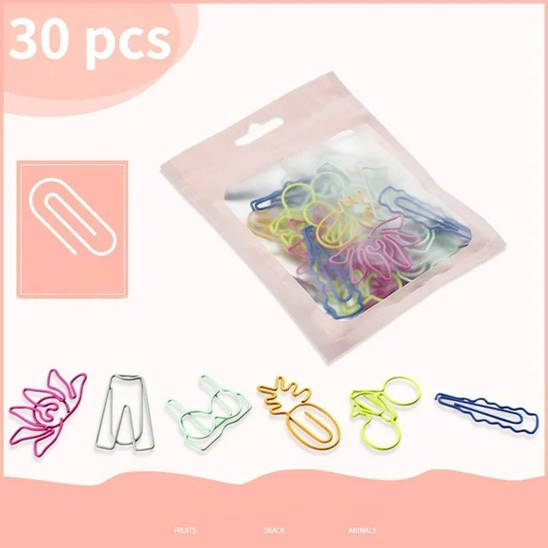 30-Piece Colorful Decorative Paper Clip Bookmarks – Multicolor Decorative Paper Clips Axl