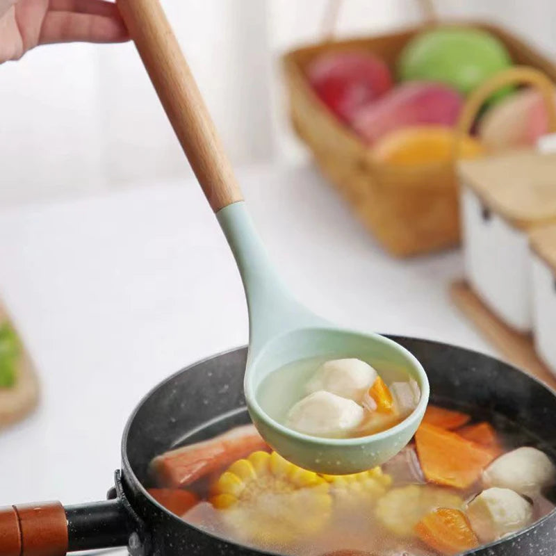 Silicone Soup Spoon – Heat-Resistant Non-Stick Kitchen Ladle Silicone Kitchen Ladle Axl