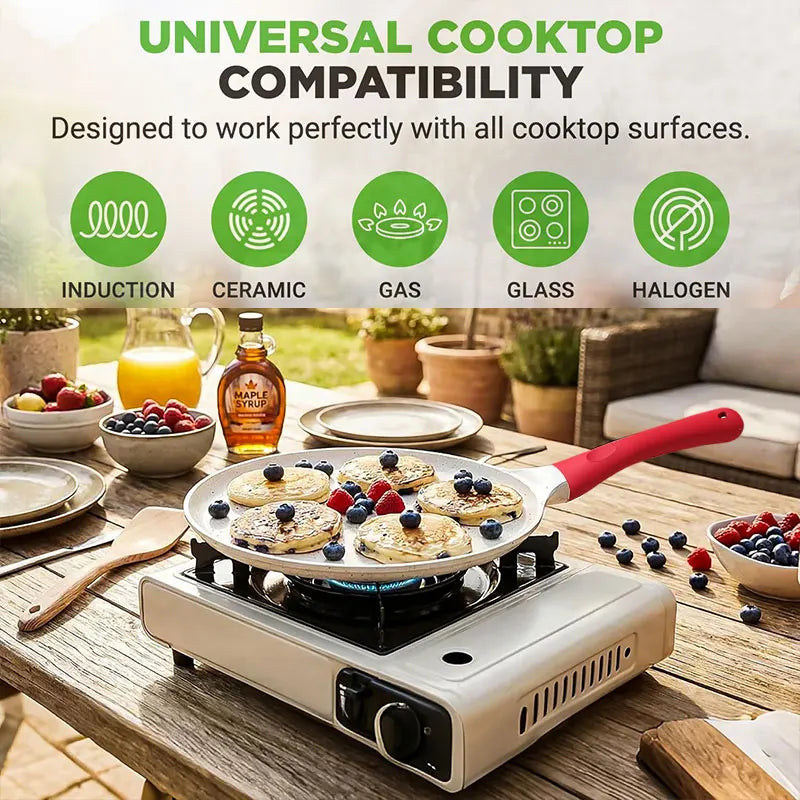 Non-Stick Granite Frying Pan – Skillet, Crepe & Grill Pan Non-Stick Skillet Axl
