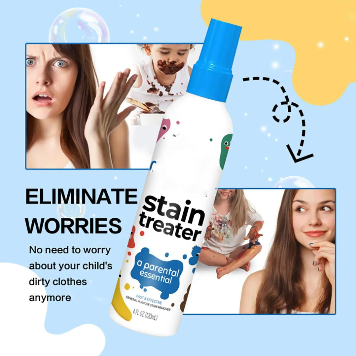 Portable Fabric Stain Remover Spray – Fast-Acting Laundry Treater Laundry Stain Remover Axl