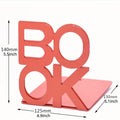 Iron Bookends – Non-Slip Desktop Book Stand & Shelf Holder Pair Iron Bookends Axl Red