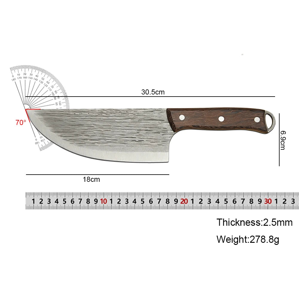 Forged Meat Cleaver Stainless Steel Chef Knife – Wood Handle Meat Cleaver Knife Axl