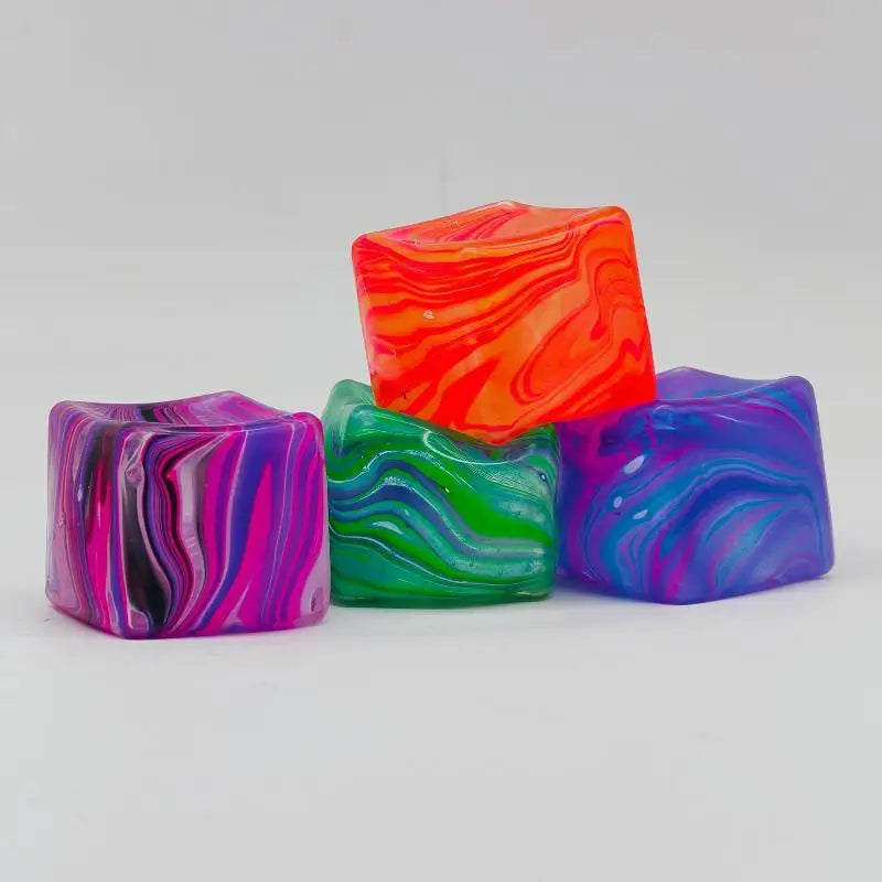 Marble Squeeze Fidget Cubes 4-Pack – Soft TPR Sensory Toy Fidget Sensory Toy Axl