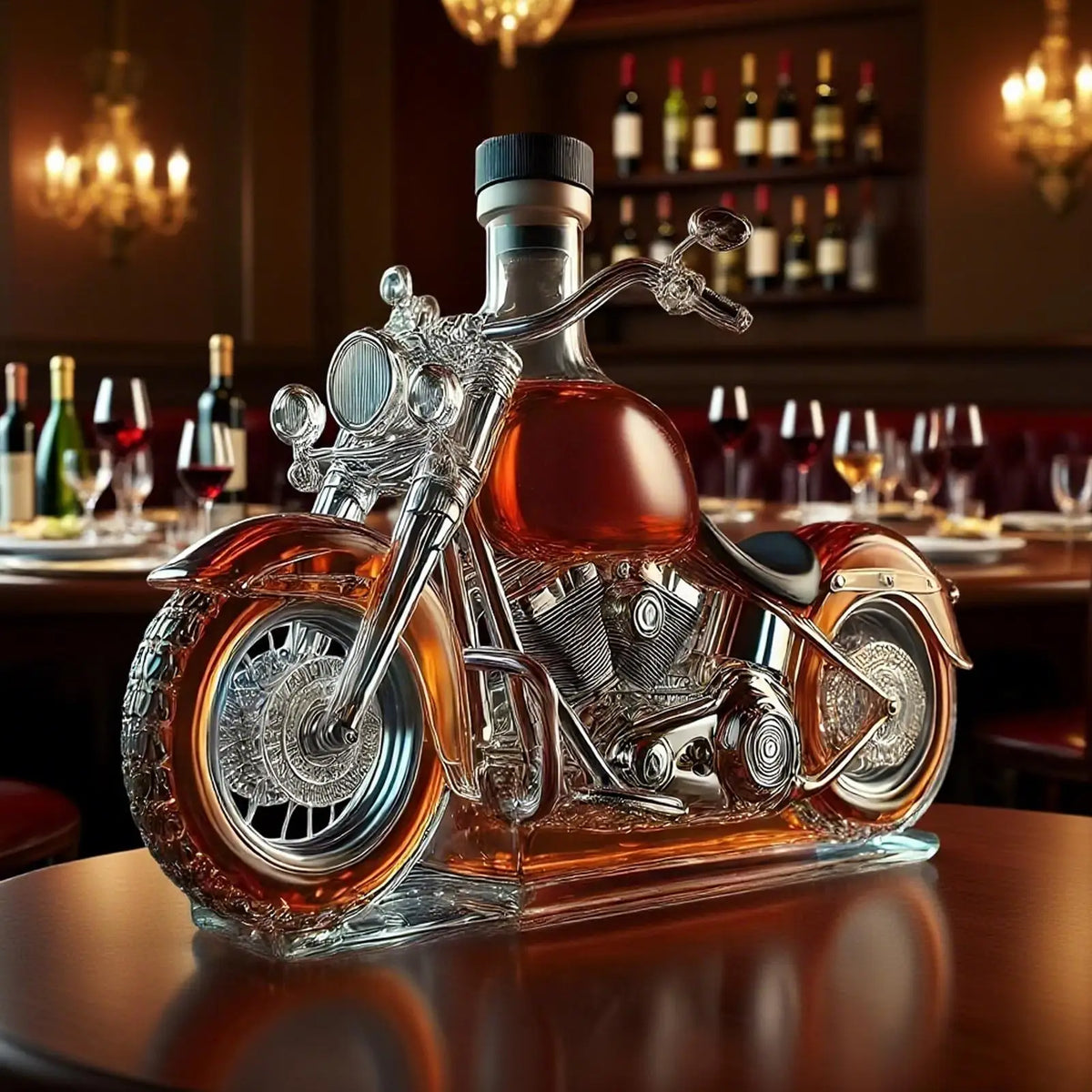 Motorcycle Whiskey Decanter – Unique Glass Barware Gift Whiskey Decanter Axl