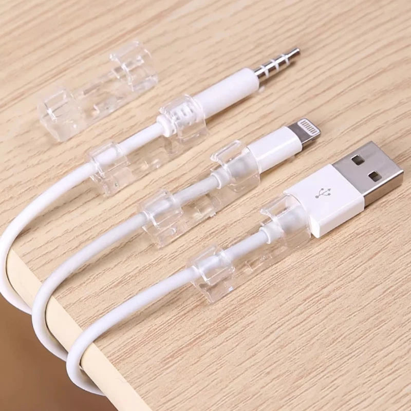 Transparent Cable Clips – Wall & Desk Wire Management (20/60 Pcs) Cable Management Clips Axl