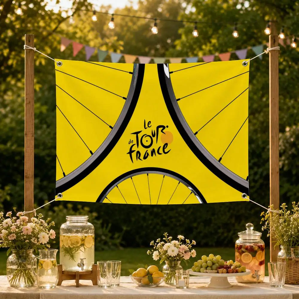 Tour De France Cycling Flag Banner – Indoor & Outdoor Decor Sports Flag Banner Axl