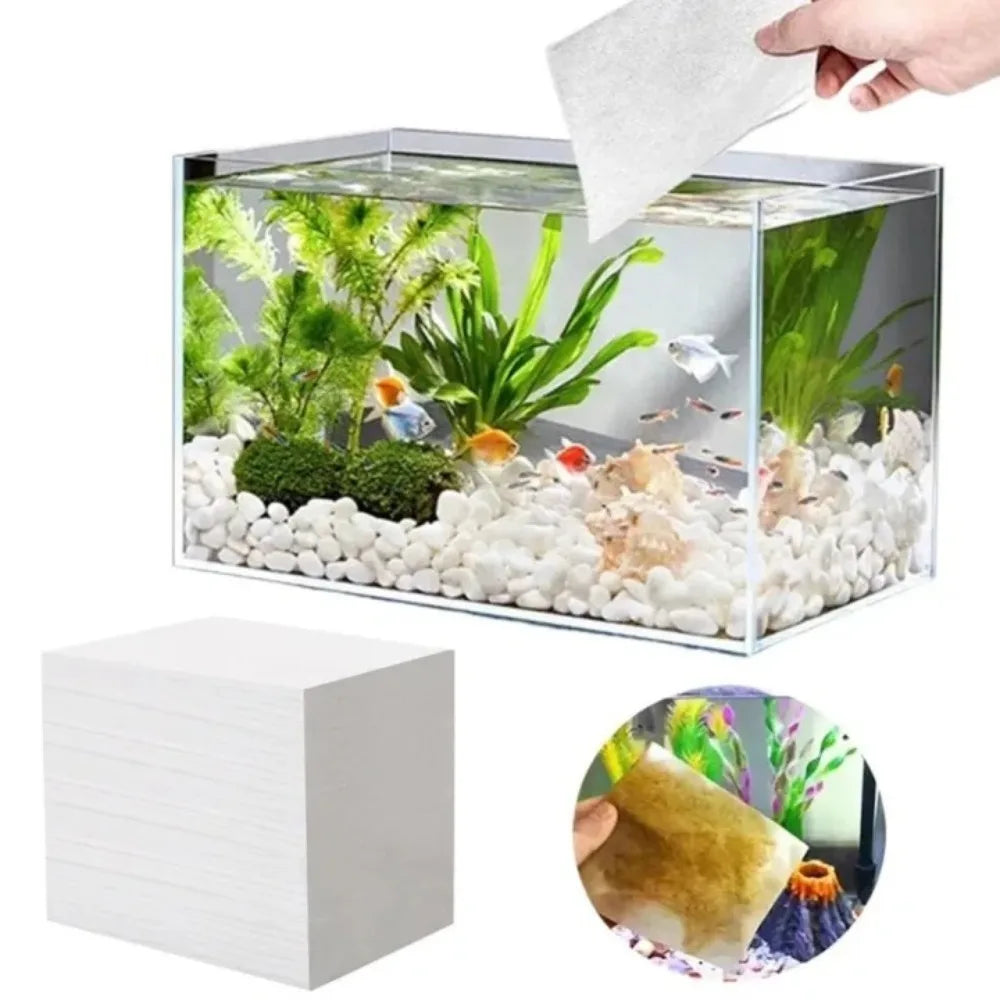 50-Pack Aquarium Filter Paper – Non-Woven Water Purification Pads Aquarium Filter Media Axl