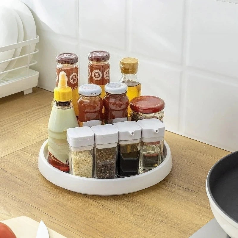 360° Rotating Spice Rack – Non-Slip Kitchen Organizer Tray Rotating Spice Rack Axl