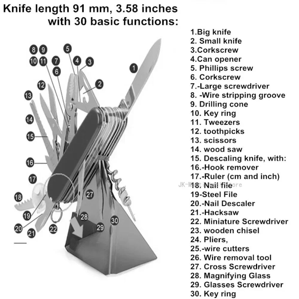 17-in-1 Multi-Tool Pocket Knife – Folding Stainless Steel Pliers Multi-Tool Pocket Knife Axl