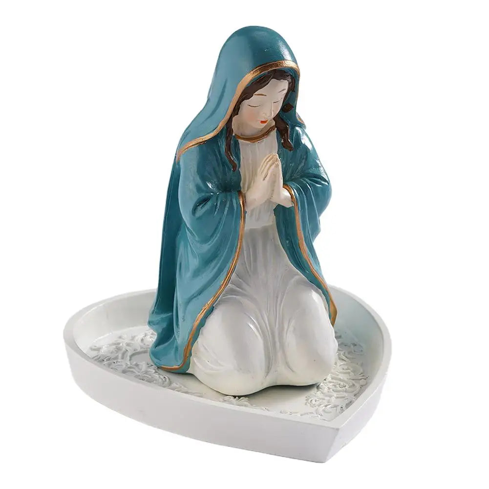 Virgin Mary Rosary Holder Resin Statue | Desktop Prayer Ornament Religious Resin Statue Axl S Virgin Mary