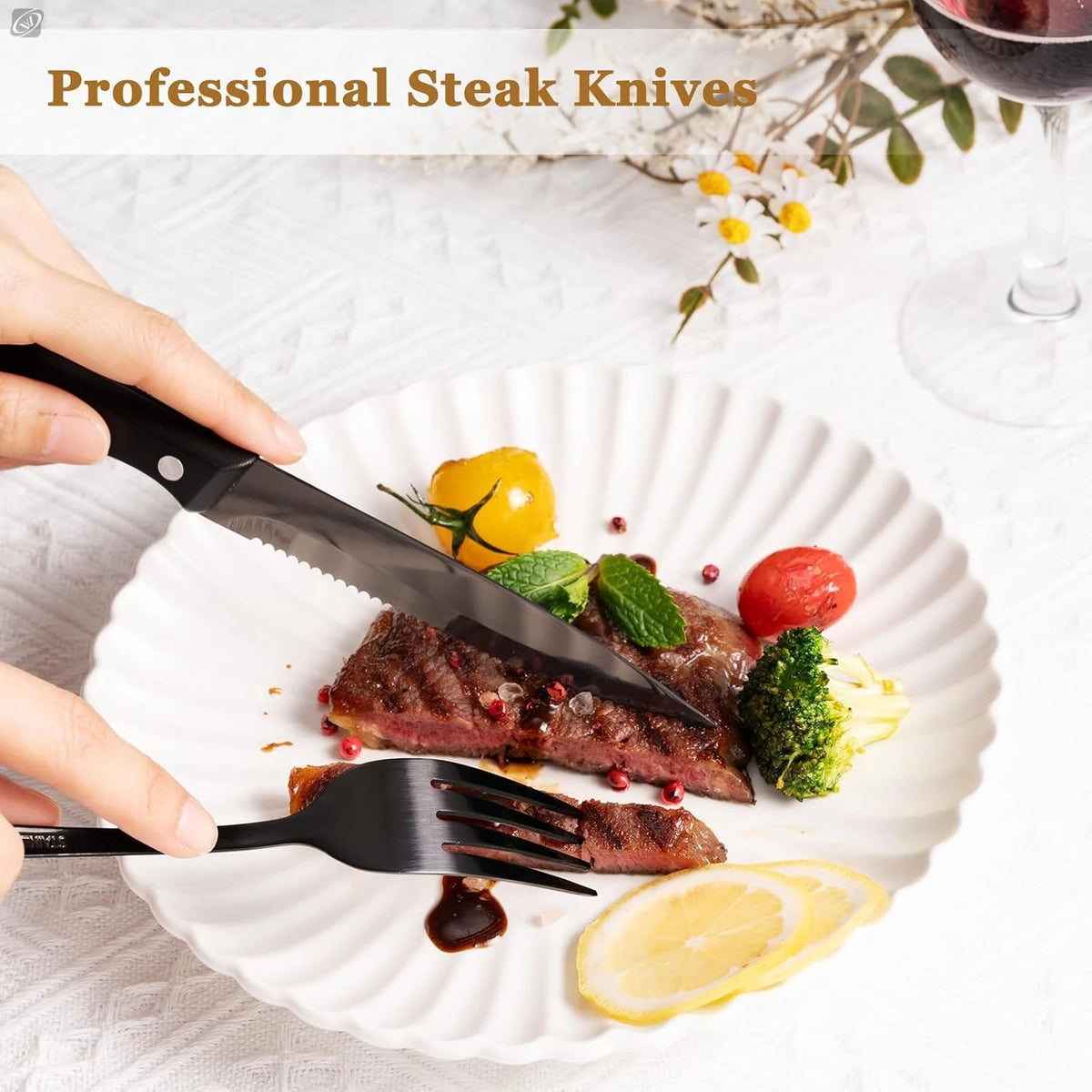 Steak Knives Set 1–12 Pc | Serrated Stainless Steel Dinner Knife Steak Knife Set Axl