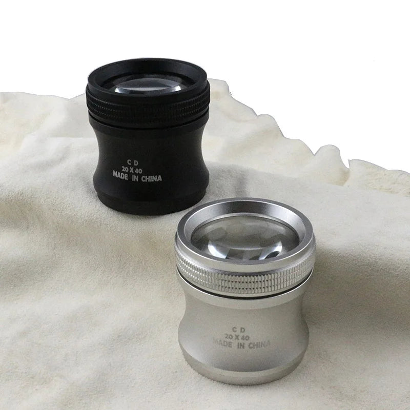 Metal Tube Magnifying Glass – Black & White Slim Waist Design Handheld Magnifying Glass Axl