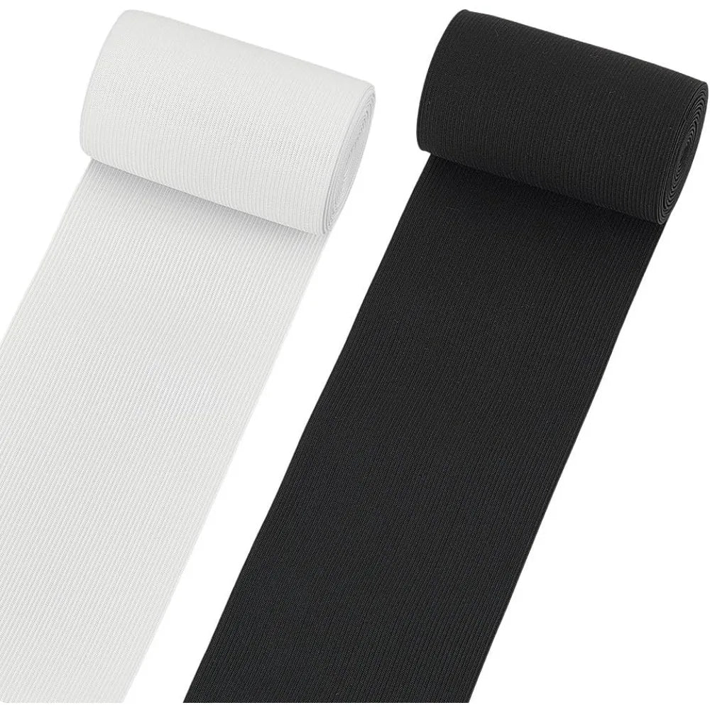 4-Inch Flat Elastic Band for Sewing – Black & White 6.6 Yd Set Sewing Elastic Band Axl AECH04-18527