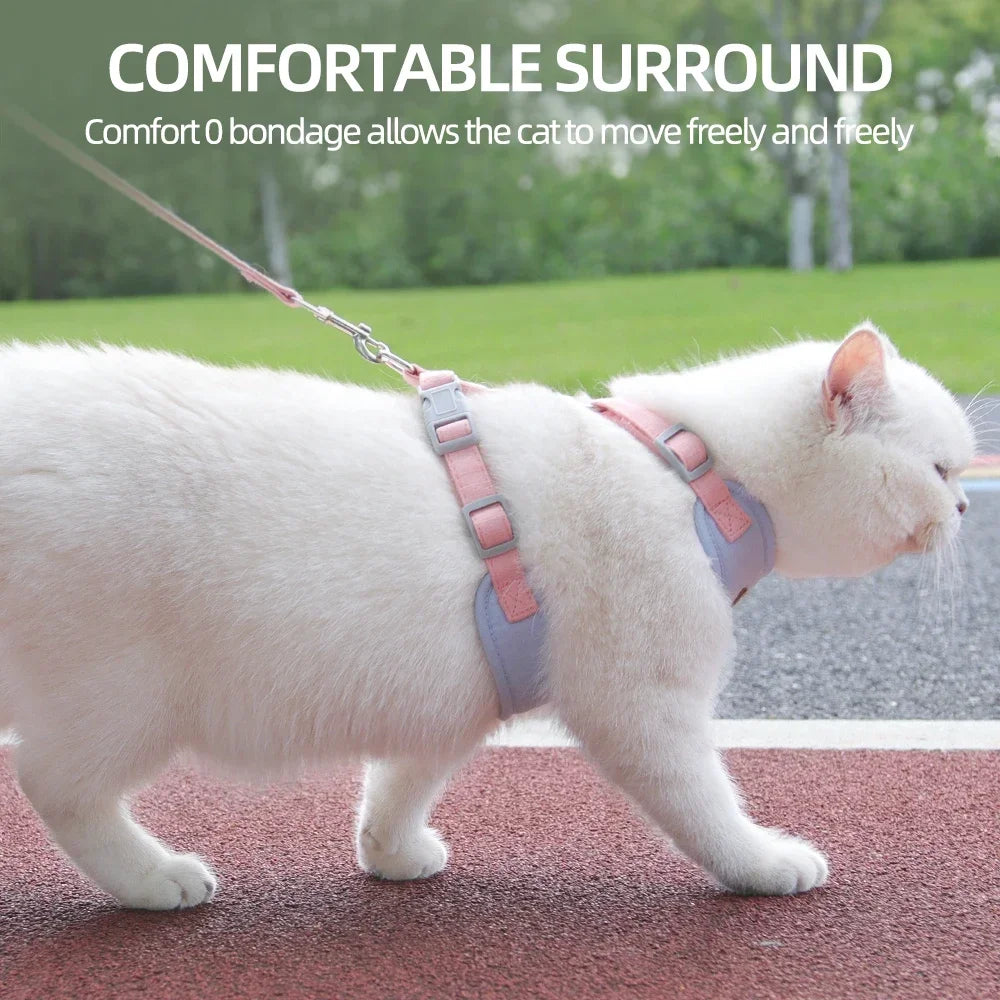 Breathable Pet Harness & Leash Set – Cats & Small Dogs Pet Harness Set Axl