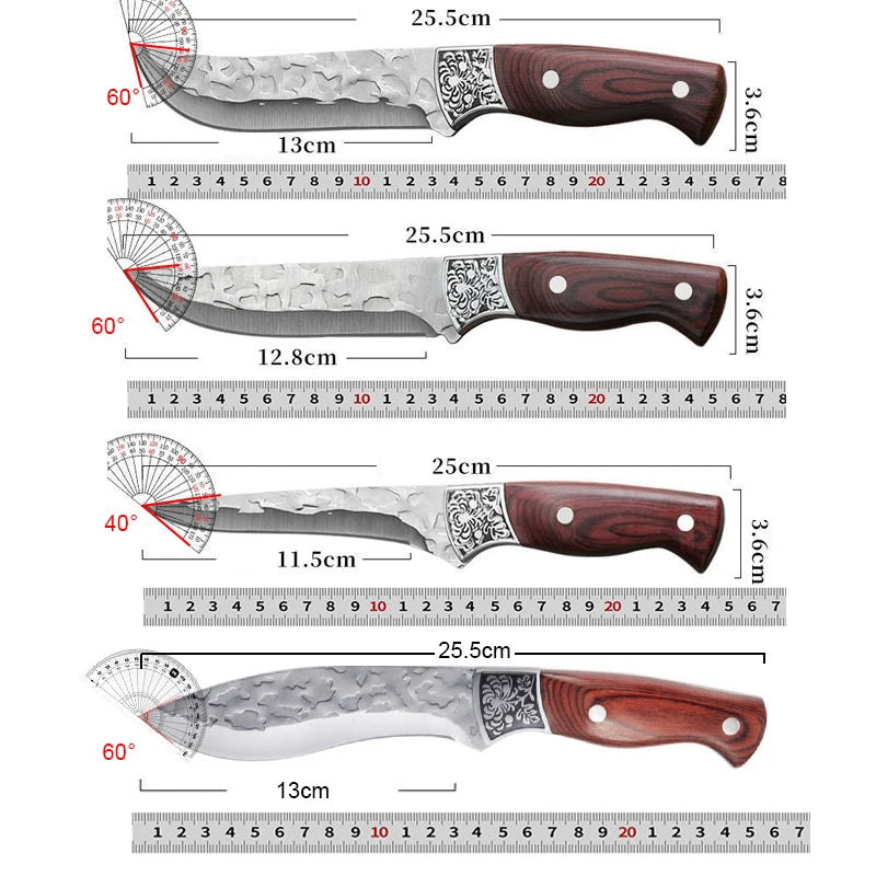 Hand-Forged Stainless Steel Boning Knife Set – Chef's Knife Boning Knife Set Axl
