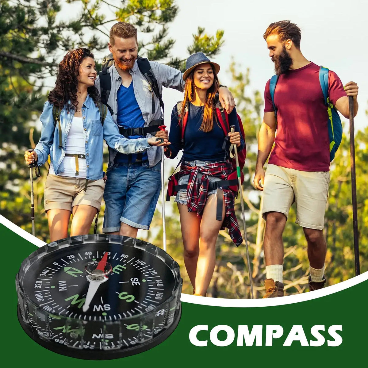 Waterproof Sighting Hiking Compass – Outdoor Navigation Tool Hiking Compass Axl