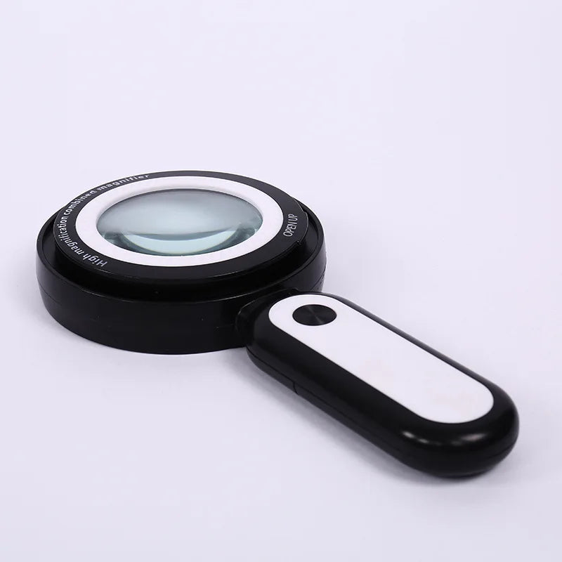 Dual Lens Handheld Magnifier with LED – 10X & 30X LED Handheld Magnifier Axl black