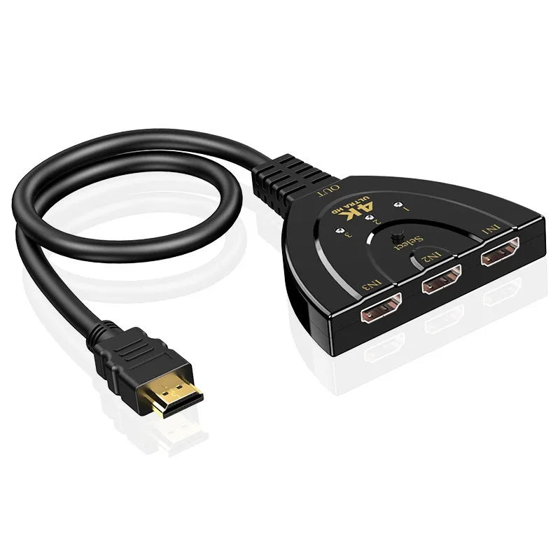 3-Port HDMI Switch 4K 3D – 3 In 1 Out for PS4, Xbox & TV HDMI Switch Axl black-1pcs